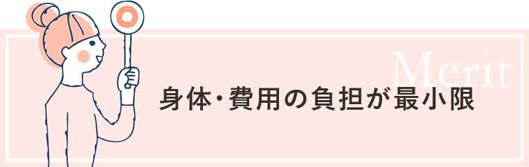 身体・費用の負担が最小限