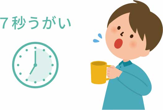 うがいをする男性のイラスト