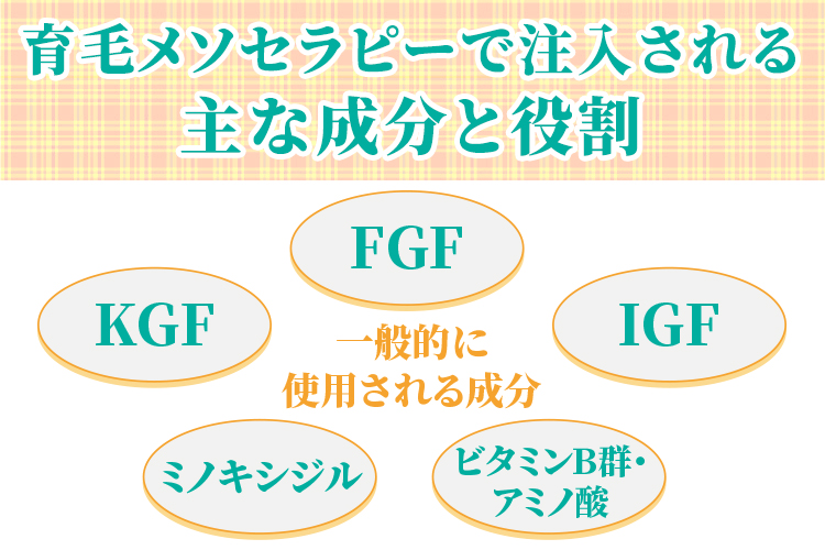 育毛メソセラピーで注入される主な成分と役割
