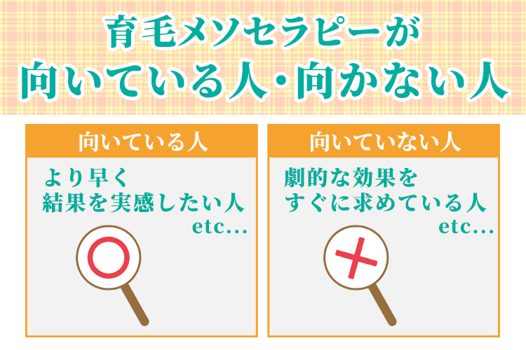 育毛メソセラピーが向いている人・向かない人
