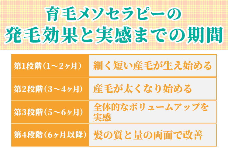 育毛メソセラピーの発毛効果と実感までの期間